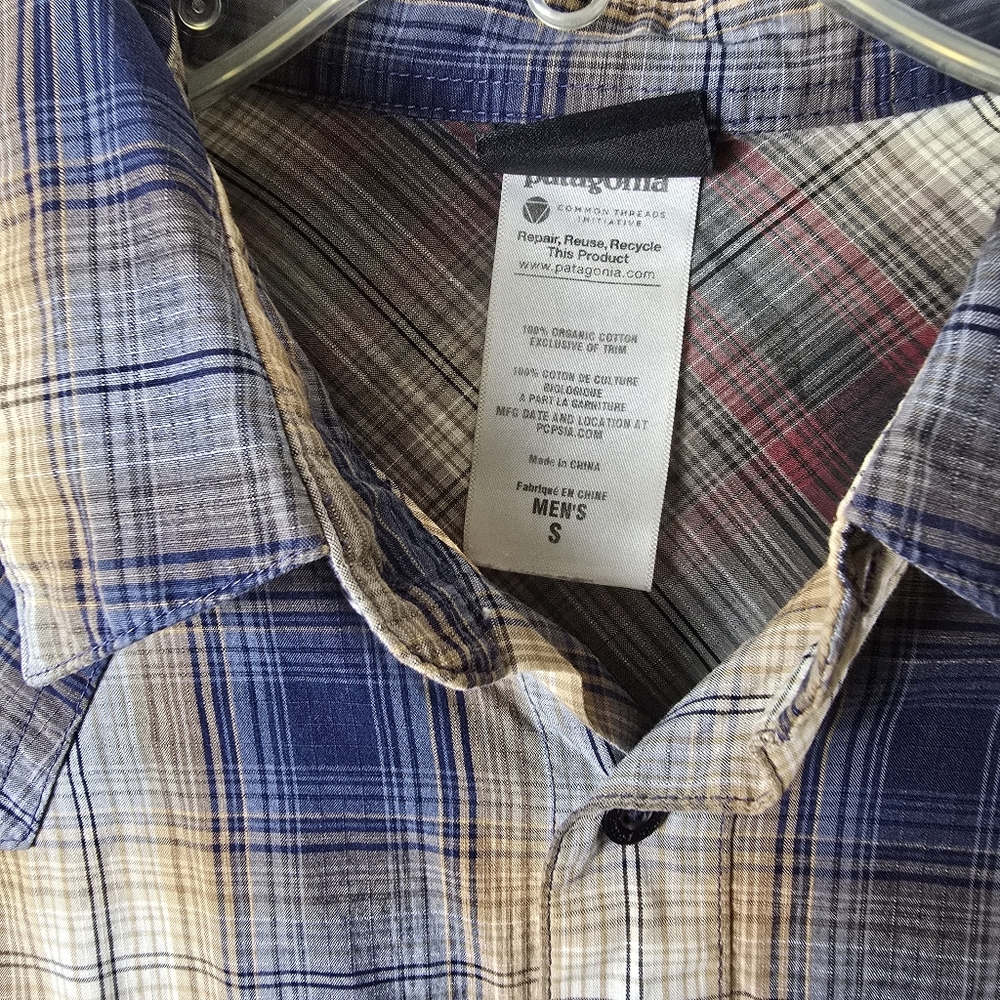 Patagonia Organic Cotton Western Plaid Cowboy Outdoor Causal Everyday Rodeo S - Picture 12 of 14